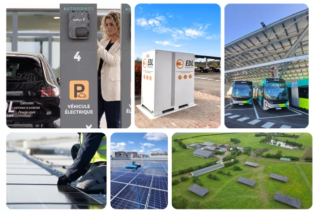 EDL: borne de recharge pour véhicule électrique et panneaux solaires.