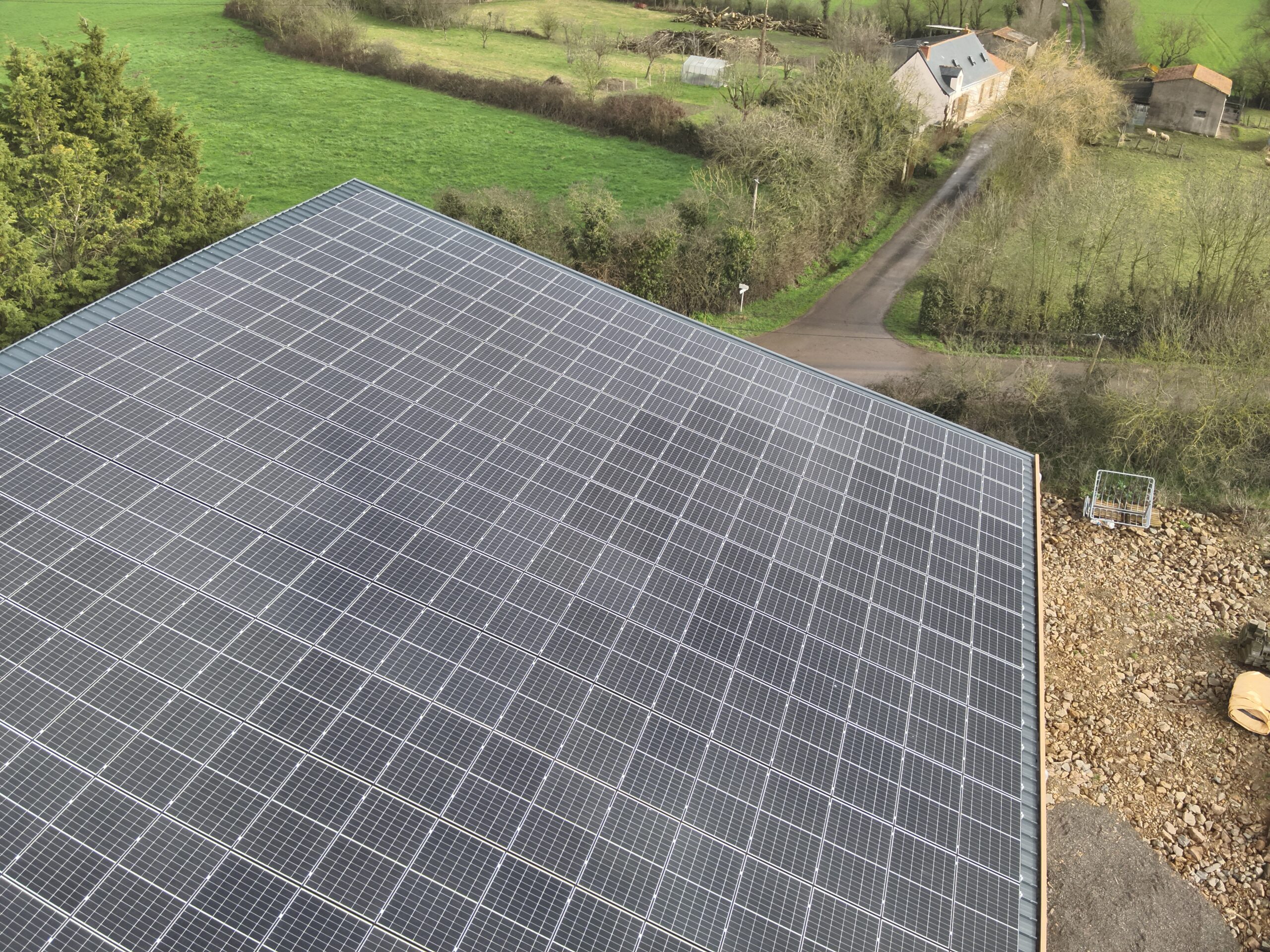 Panneau solaire sur un toit de GAEC Loire et Marais