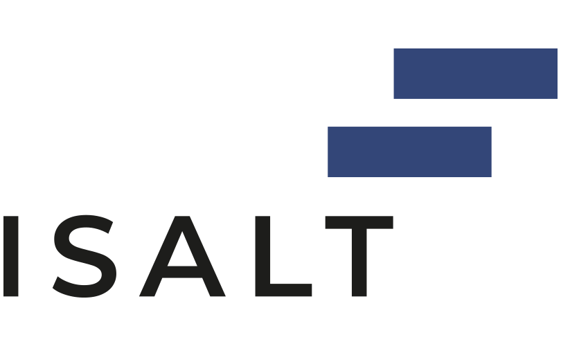 Logo ISALT avec deux rectangles bleus superposés